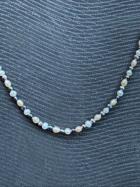 Real Freshwater Pearl Multi-Color Strand Necklace Back Peach White Fine Jewelry